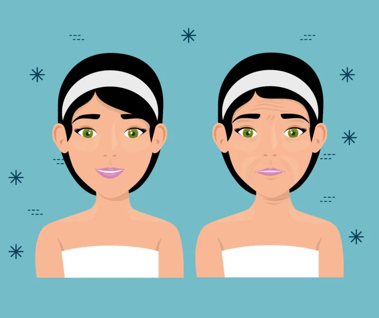 Ilustrasi before & after produk skincare